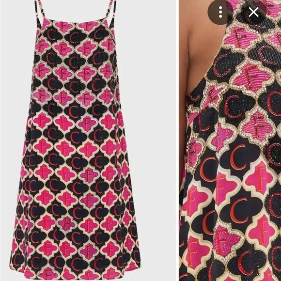 NWT Camilla Embellished Silk Shift Dress Wild and Running - Picture 14 of 14